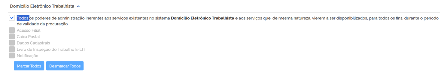 Lista de serviços do DET disponíveis